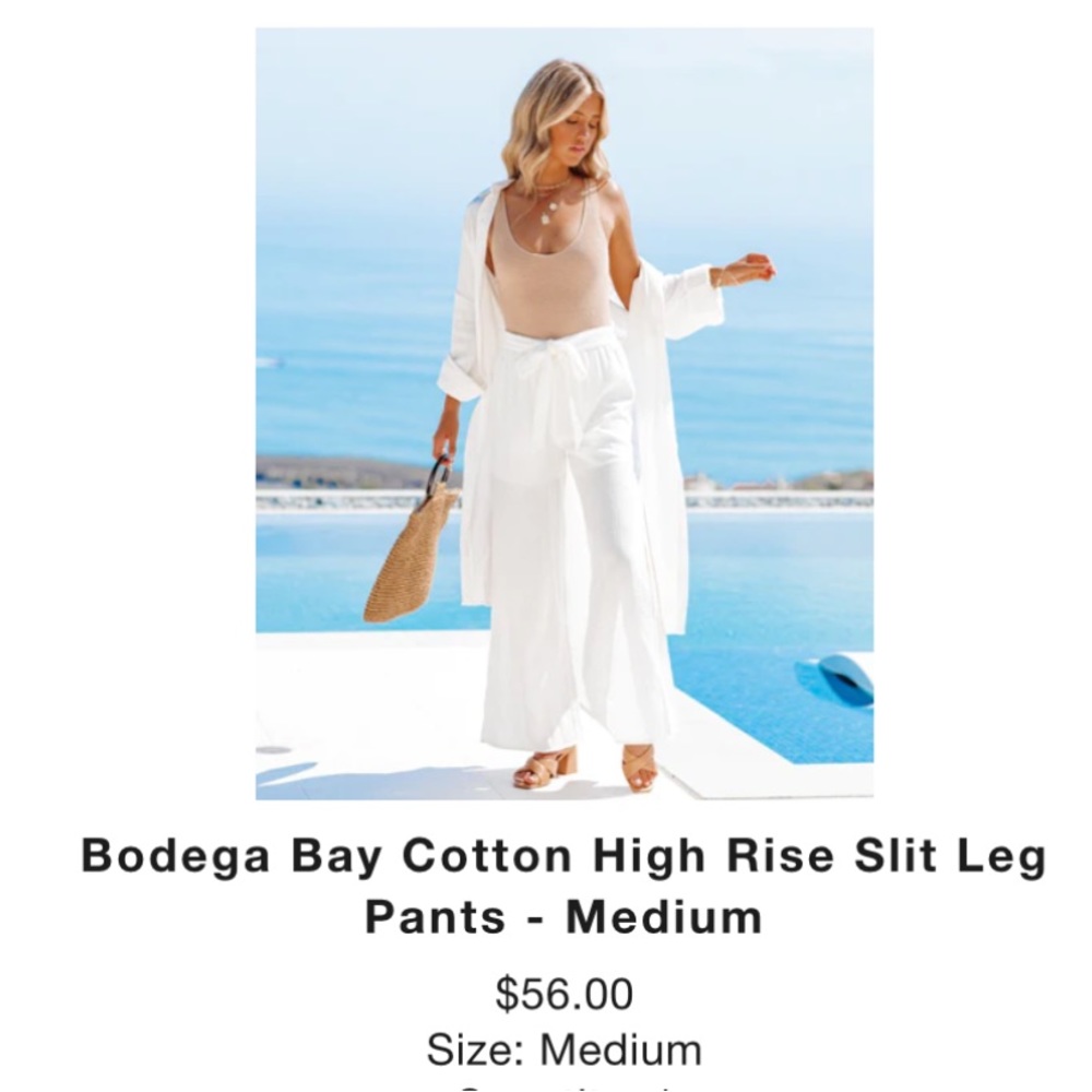 Vici Bodega Bay Cotton High Rise Slit Leg Pants
